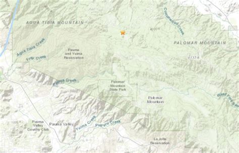 3.6-magnitude earthquake recorded northwest of Palomar Observatory